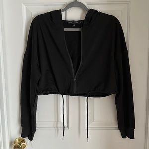 Black Cropped Hoodie - Size Medium